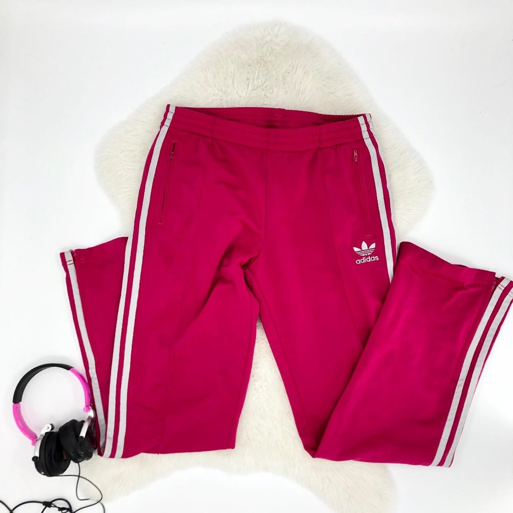 ADIDAS Vintage Hot Pink White Track Pants Joggers - Picture 11 of 16